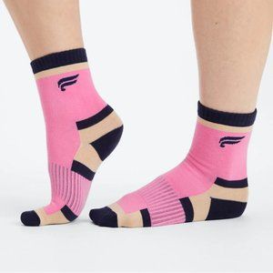 Fabletics Colorblock Crew Sock Pink Cream NWT OSFM